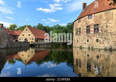 Vischering Castle, Burg Vischering, moated medieval castle in the Münster region, Lüdinghausen, NRW, Germany Stock Photo