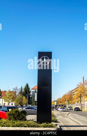Nurnberg, GERMANY: Car dealer Mercedes-Benz. Mercedes-Benz is a German automobile manufacturer. Stock Photo