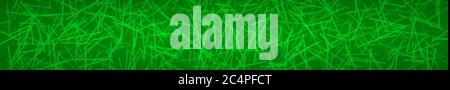 Abstract horizontal banner or background of intersecting lines in green colors. Stock Vector