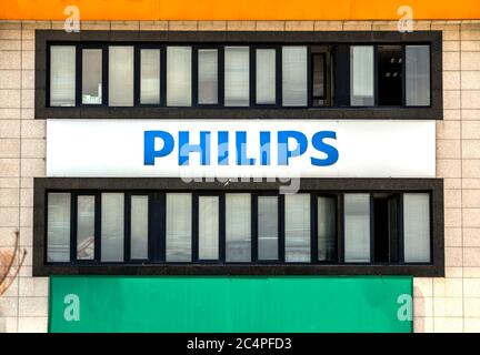 Ankara, Turkey : Philips company logo sign. Philips s a Dutch technology company headquartered in Amsterdam. Copenhagen, Denmark, Stock Photo