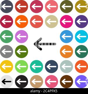 Vector modern Arrow flat design icon set in button. Stock Vector