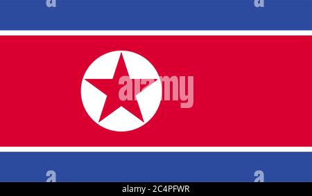 North Korea flag. The correct proportions and color, asia flag . Stock Vector