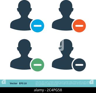 Avatar Profile Minus Friend Icon Vector Logo Template Illustration Design. Vector EPS 10. Stock Vector