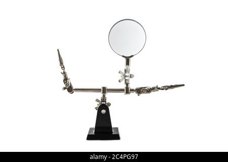Magnifier tool isolated on white background Stock Photo