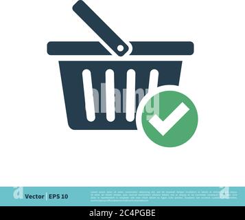 Basket Cart Shopping, e-Commerce Icon Vector Logo Template Illustration Design. Vector EPS 10. Stock Vector