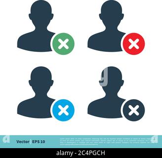 Avatar Profile Delete Friend Icon Vector Logo Template Illustration Design. Vector EPS 10. Stock Vector