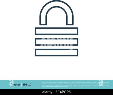 Padlock Icon Vector Logo Template Illustration Design. Vector EPS 10. Stock Vector