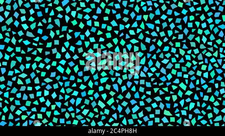 Abstract backdrop of small pieces of paper or splinters of ceramics in shades of light blue color on black background Stock Vector