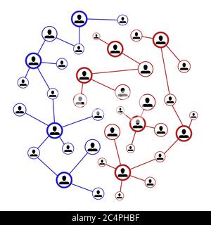 Connection network business, global internet social community. Illustration web society with human avatar vector Stock Vector