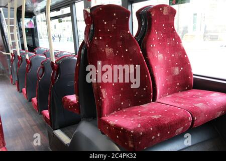 Empty Lothian Buses Bus in Edinburgh Stock Photo