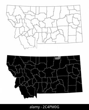 Stillwater County (Montana) outline map set Stock Vector Image & Art ...