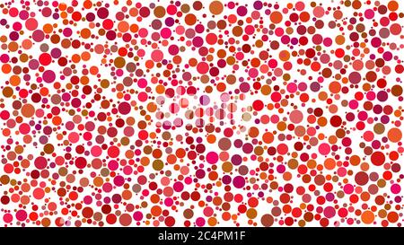 Abstract background of circles of different sizes in shades of red colors on white background. Stock Vector