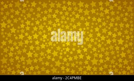 Abstract background of stars of different sizes in yellow colors. Stock Vector