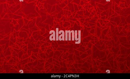 Abstract background of randomly arranged contours of stars in red colors. Stock Vector