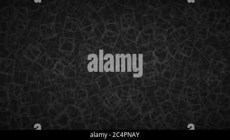 Abstract background of randomly arranged contours of squares in black colors. Stock Vector