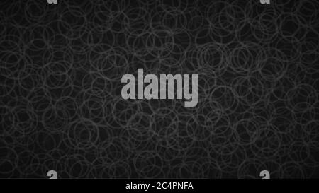 Abstract background of randomly arranged contours of circles in black colors. Stock Vector