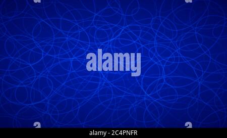 Abstract background of randomly arranged contours of elipses in blue colors. Stock Vector