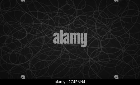 Abstract background of randomly arranged contours of elipses in black colors. Stock Vector