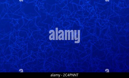 Abstract background of randomly arranged contours of stars in blue colors. Stock Vector