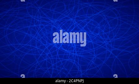 Abstract background of randomly arranged contours of elipses in blue colors. Stock Vector