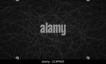 Abstract background of randomly arranged contours of elipses in black colors. Stock Vector