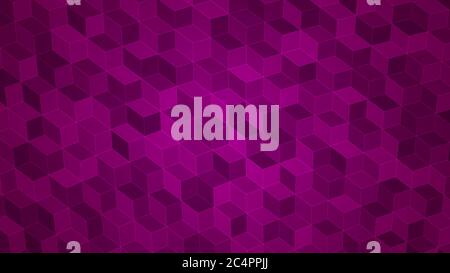 Abstract background of isometric cubes in purple colors. Stock Vector
