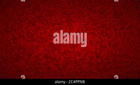 Abstract background of small isometric cubes in red colors with the fish eye effect. Stock Vector