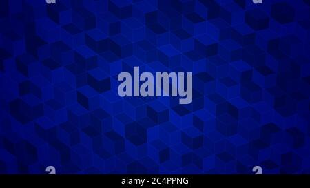 Abstract background of isometric cubes in blue colors. Stock Vector