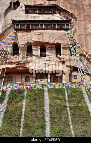 Thirty-three Heaven Grottoes-Mati Si-Horse Hoof Temple. Sunan Yugur county-Zhangye-Gansu province-China-0966 Stock Photo