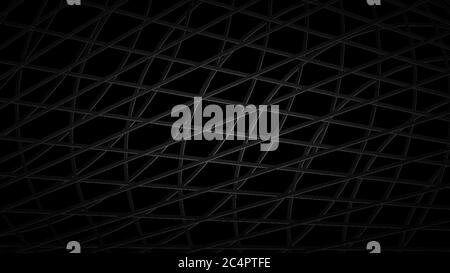 Abstract dark background of intersecting lines in black colors. Stock Vector