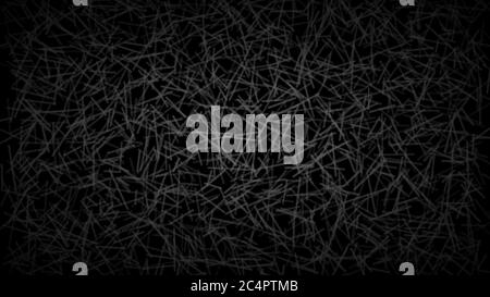 Abstract dark background of lines or scratches, white on black. Stock Vector
