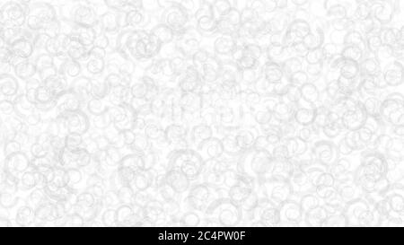 Abstract light background of translucent spirals with outlines. Backdrop with randomly distributed geometric shapes in white colors. Stock Vector