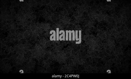 Abstract dark background of translucent stars with light outlines. Black shaded backdrop with randomly distributed geometric shapes. Stock Vector