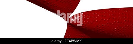 Ultra wide 3D abstract background of curved geometrical patterns of maroon color with lighting and shadows for various applications needing colorful artwork. illustration and red Stock Photo