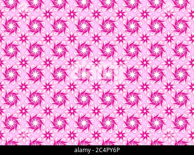 Beautiful abstract pink seamless pattern with shapes of sun Stock Vector