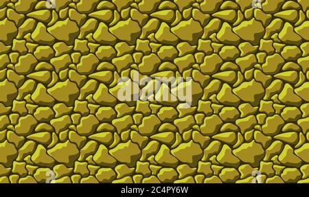 Vector seamless golden rough stone wall texture Stock Vector
