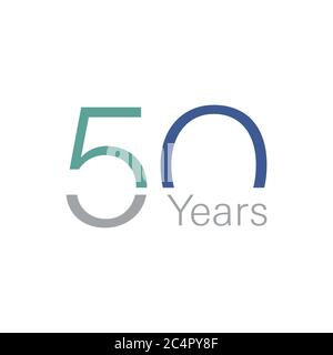 50 th anniversary numbers. 50 years old logotype. Simple congrats. Isolated abstract graphic web design template. Modern congratulation concept. Stock Vector