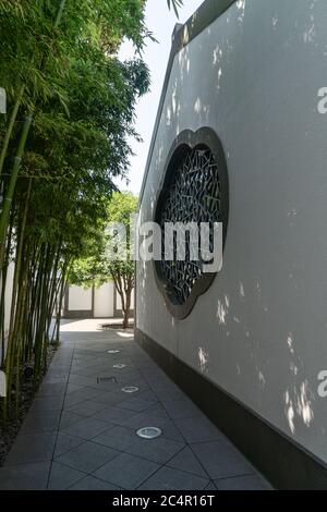 View of architecture in Suzhou Museum. Shot in suzhou, China. Stock Photo