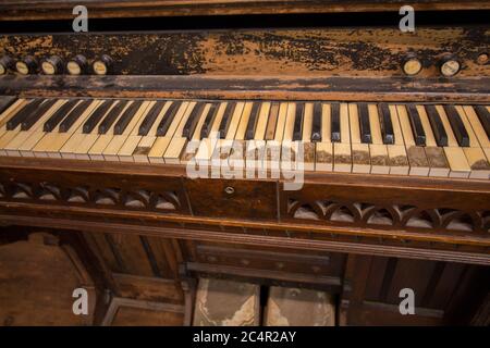 Old vintage piano Stock Photo
