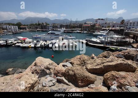 Harbor in Kyrenia (Girne), North Cyprus. Stock Photo