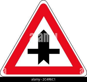 illustration of triangular isolated sign for priority road Stock Vector
