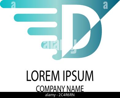 Triangle D logo letter design concept in gradient colors Stock Vector