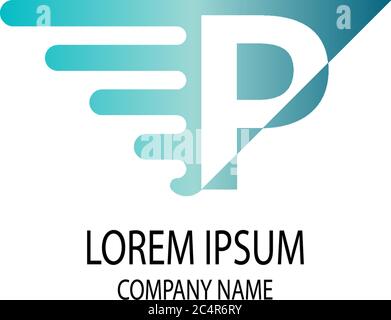 Triangle P logo letter design concept in gradient colors Stock Vector