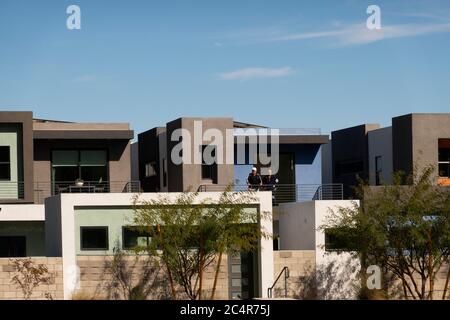 multi level homes in Palm Springs CA Stock Photo
