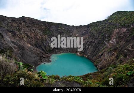 Volcano Irazu, colorful mineral lagoon, crater lake, Costa Rica National Park, cartago province, Central America, 3432 meters high Stock Photo