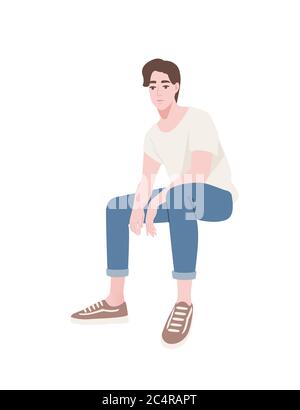 Indian Male Model Sitting Pose Blue Stock Photo 593187737 | Shutterstock
