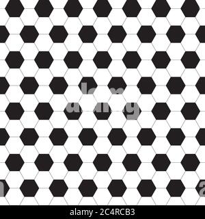 Seamless soccer pattern of black and white hexagons Stock Vector