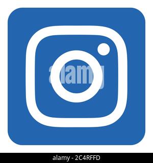 VORONEZH, RUSSIA - NOVEMBER 21, 2019: Instagram logo square icon in blue color Stock Vector