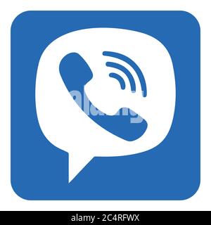 VORONEZH, RUSSIA - NOVEMBER 21, 2019: Viber logo square icon in blue color Stock Vector