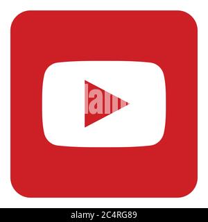 VORONEZH, RUSSIA - NOVEMBER 21, 2019: YouTube logo square icon in red color Stock Vector